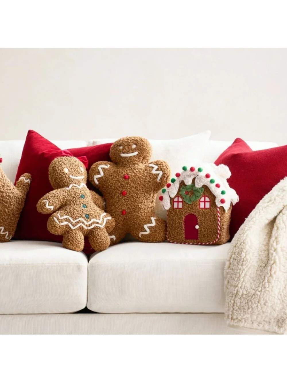 Pottery Barn Decorated Gingerbread House Pillow
